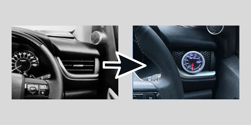 aksesoris mobil AC vent cover mount for turbo gauge via 3D scanning aksesoris mobil AC vent cover mount for turbo gauge via 3D scanning